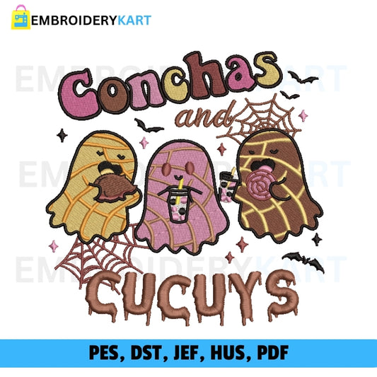 Conchas And Cucuys Spooky Halloween Embroidery file