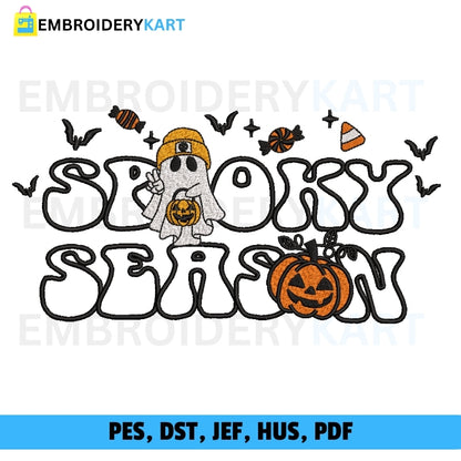 Groovy Ghost Spooky Season Halloween Embroidery file