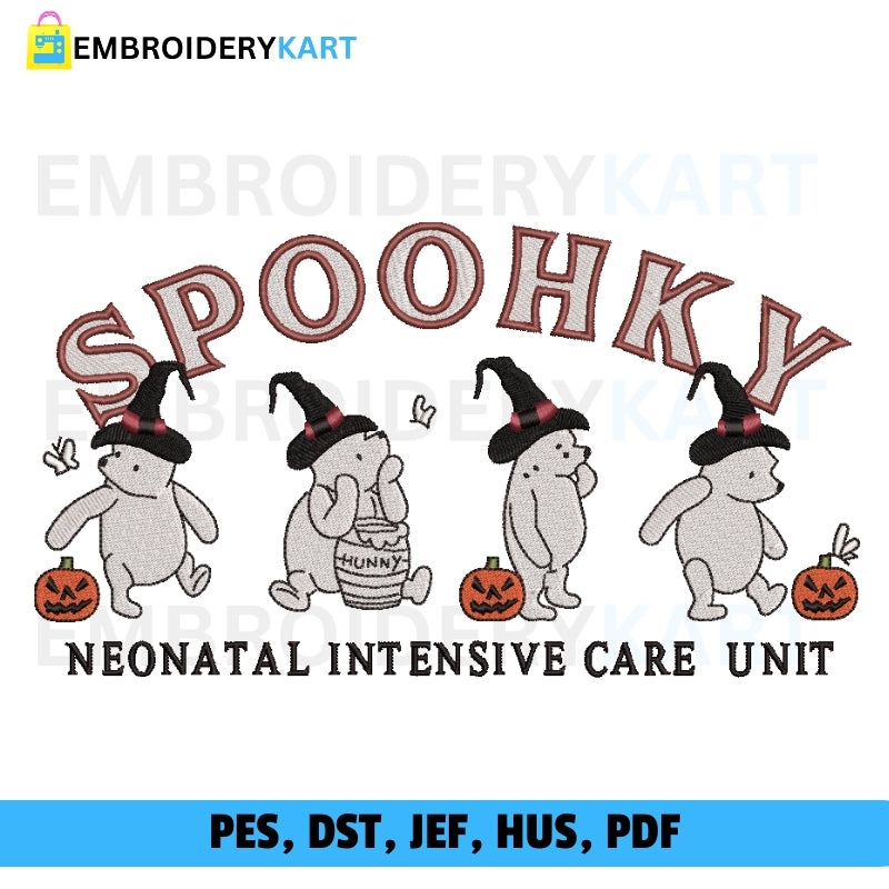 4 Spooky Halloween Embroidery file