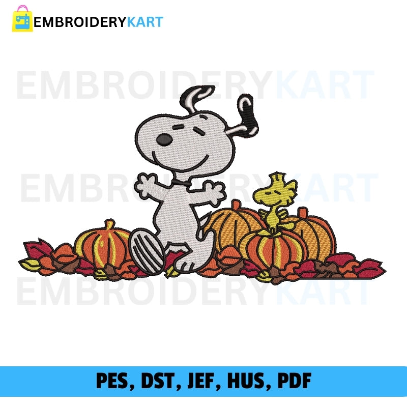 Snoopy on Pumpkin Halloween Embroidery file