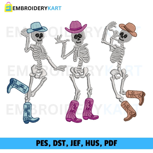 Dancing Skeletons Embroidery file