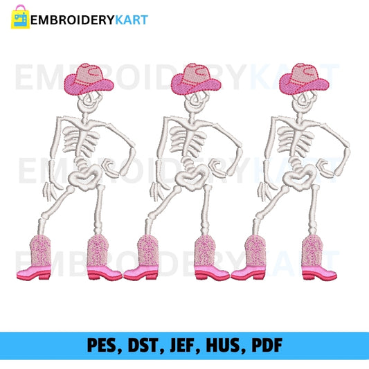 Dancing Skeleton Halloween Embroidery file