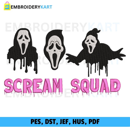 Scream Squad Halloween Embroidery design