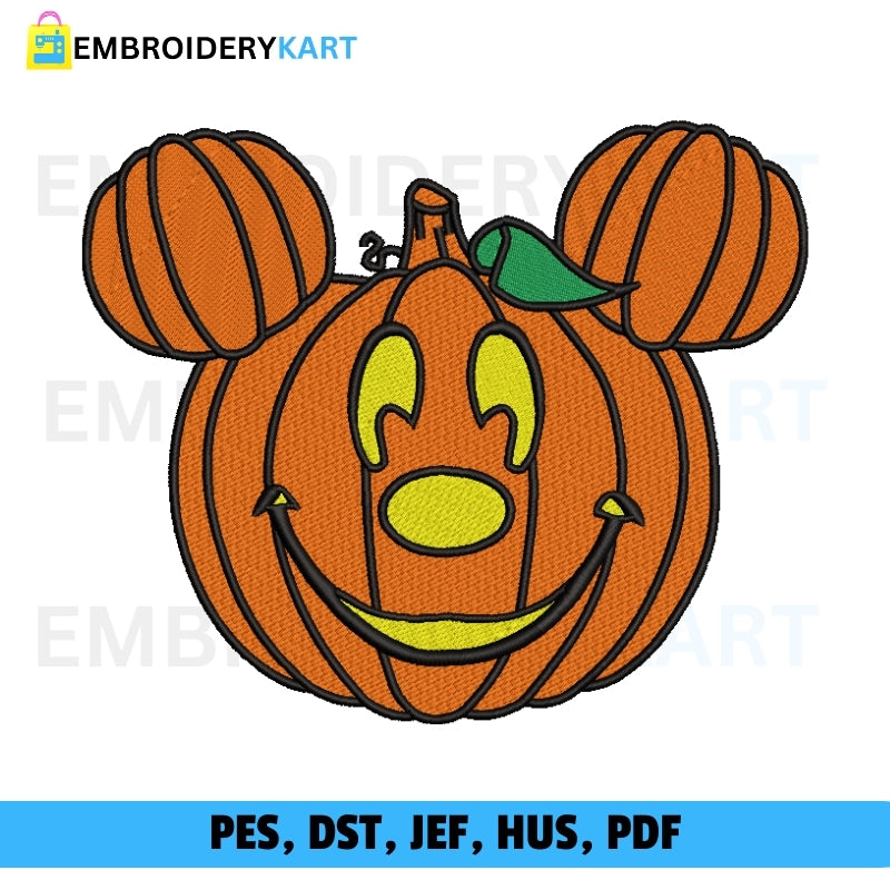 Pumpkin mickey Halloween Embroidery file