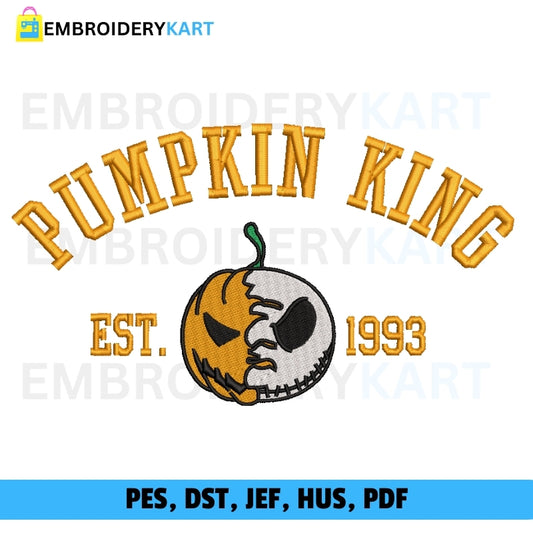 Pumpkin King Halloween Embroidery file