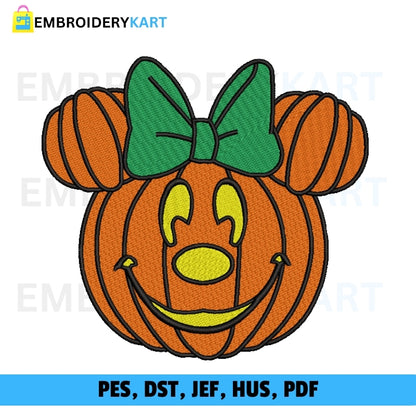 Pumpkin Minnie Halloween Embroidery file