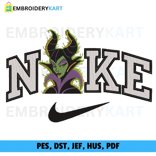 Swoosh Maleficent Villains Halloween Embroidery file