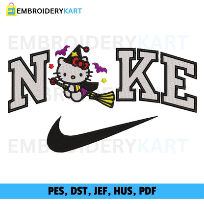 Nike Hello Kitty Halloween Embroidery file