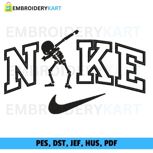 Nike skeleton Halloween Embroidery file