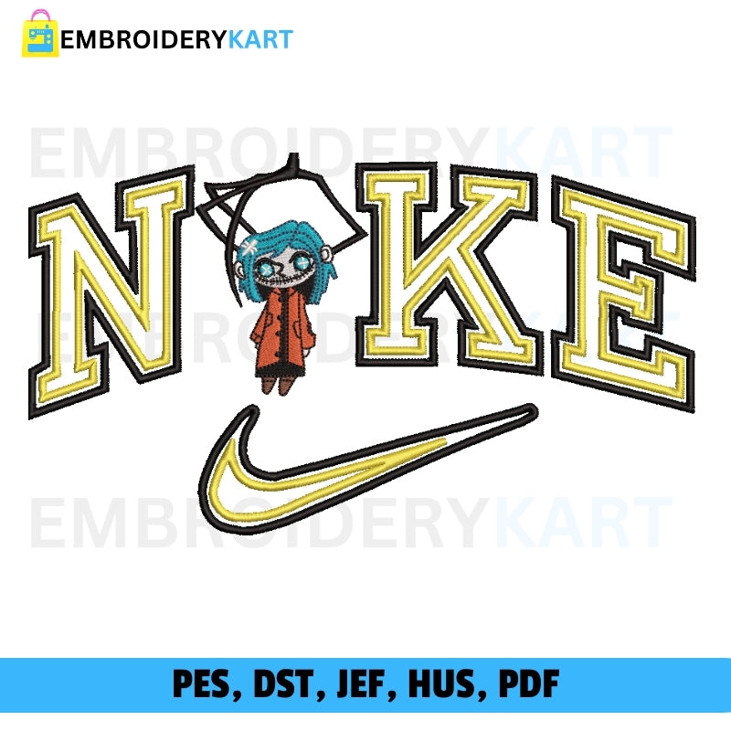 Nike coraline Halloween Embroidery file