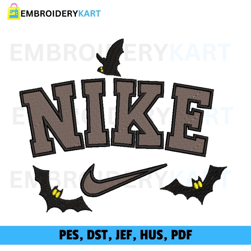 Nike Bats Halloween Embroidery file