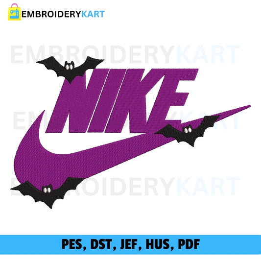 Nike 3 Bat Halloween Embroidery file