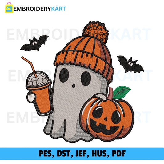 Cute Halloween Ghost Embroidery file