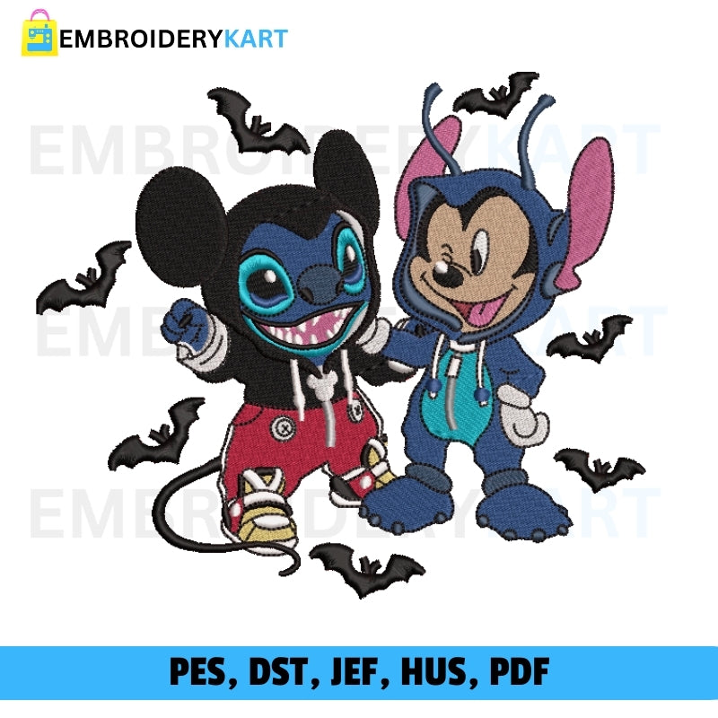 Mickey And Stitch Halloween Embroidery file