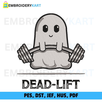 Ghost Dead Lift Halloween Embroidery file