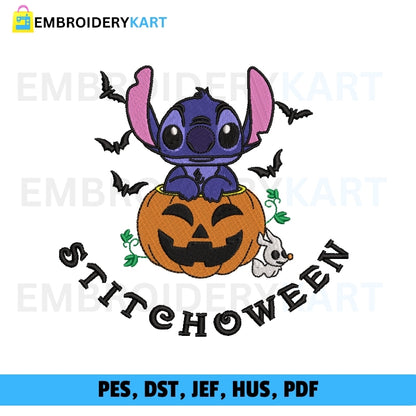 Stitch Halloween Pumpkin Embroidery file