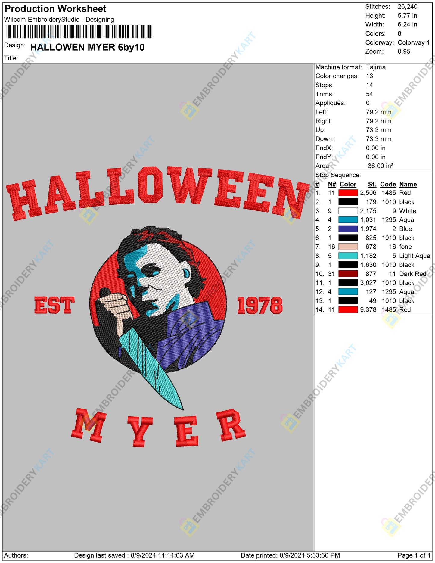 Scream Halloween Embroidery file