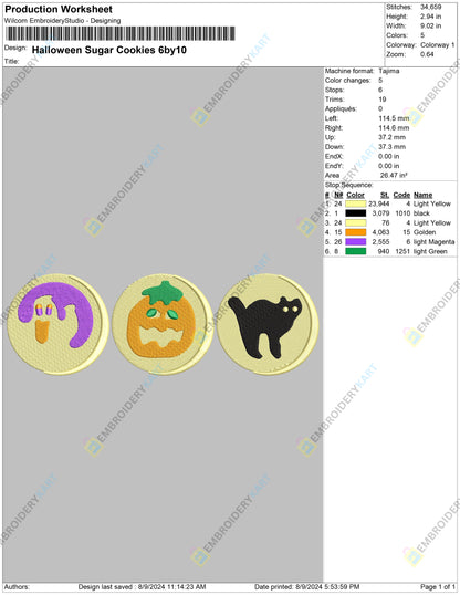 Halloween Sugar Cookie Embroidery file