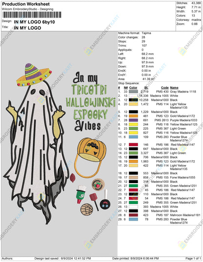 My TRICOT Ri Halloween Embroidery file