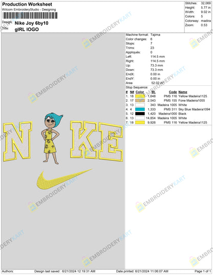 Nike Joy Embroidery File