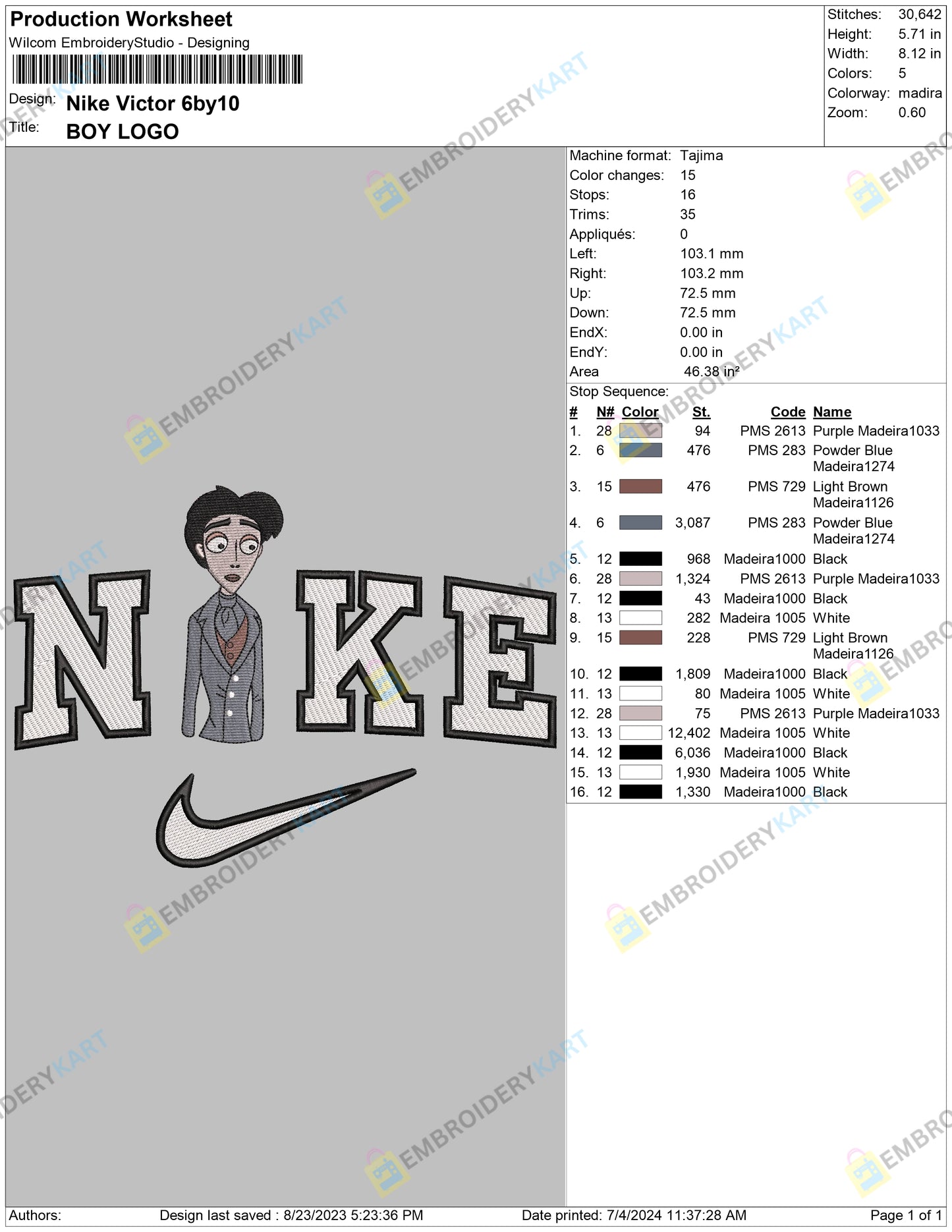 Nike Victor Embroidery File