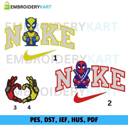 Nike wolverine X Deadpool Embroidery File