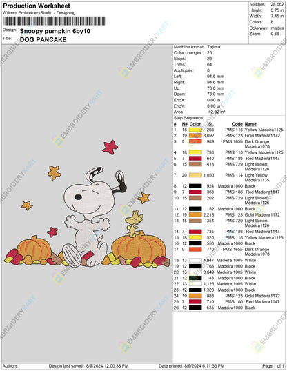 Snoopy Fall Halloween Embroidery file