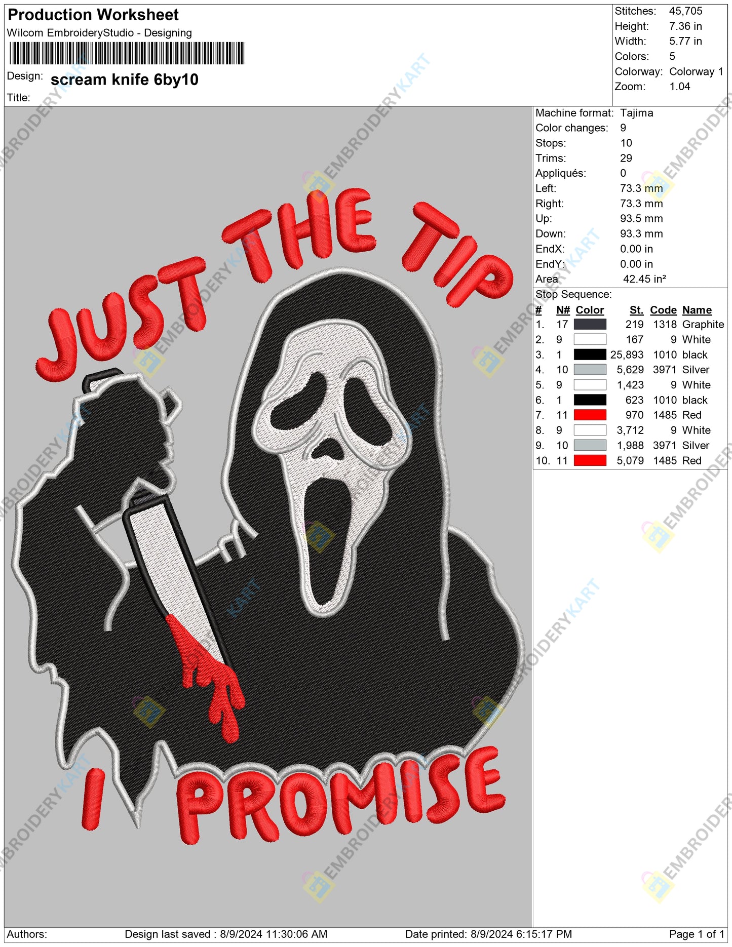 Just The Tip I Promise Halloween Embroidery file