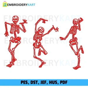 Dancing Skeleton Halloween Embroidery file