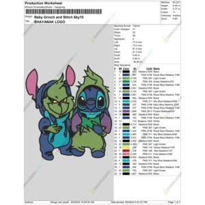 Grinch And Stitch Halloween Embroidery file