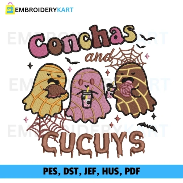 Conchas And Cucuys Spooky Embroidery file