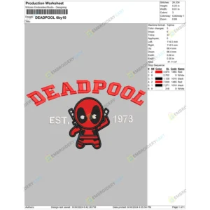 Deadpool Embroidery file