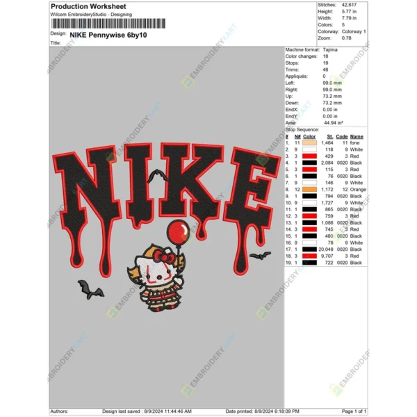 Cute Hello Kitty Halloween Embroidery file