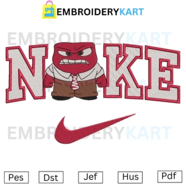 Nike Anger Embroidery File ,Inside out Movie