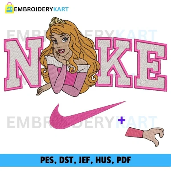 Nike Princess Aurora With Hand Embroidery File, Aurora and Prince Phillip