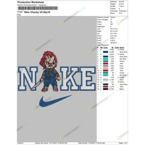 Nike X Chucky Embroidery File