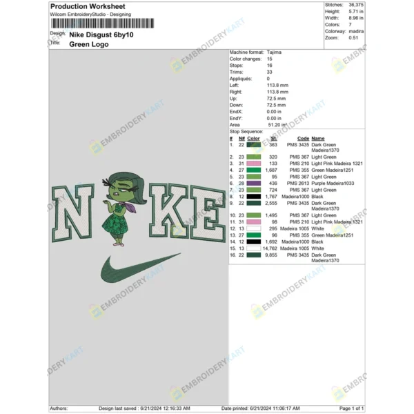 Nike Disgust Embroidery File