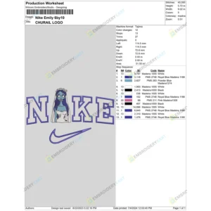 Nike Emily Embroidery File