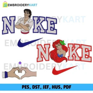 Nike Princess Ariel And Eric Embroidery File