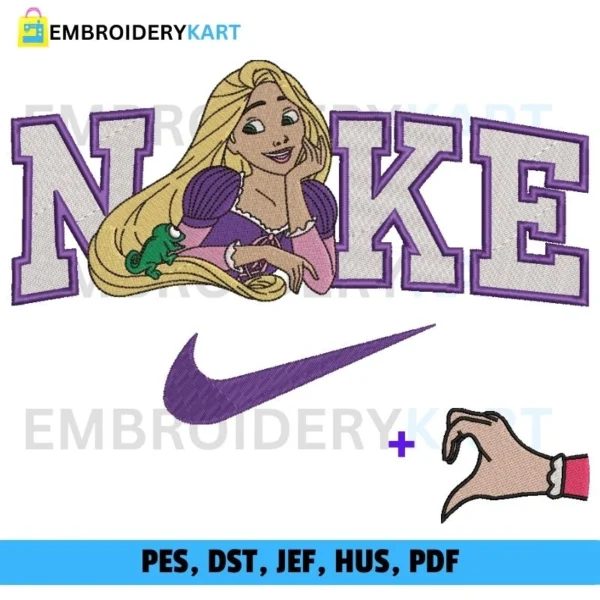 Nike Princess Rapunzel Embroidery Design