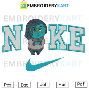 Nike Sadness Embroidery File ,Inside out Movie