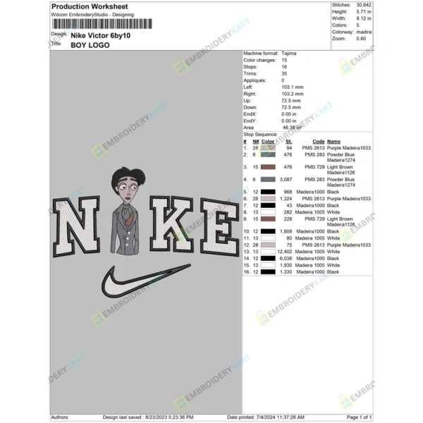 Nike Victor Embroidery File