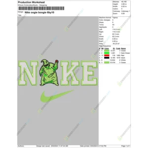 Nike oogie boogie Halloween Embroidery file