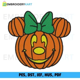 Pumpkin Minnie Halloween Embroidery file