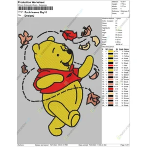 Pooh Embroidery Pattern Embroidery