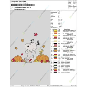 Snoopy Fall Halloween Embroidery file