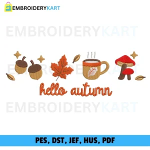 Hello autumn Halloween Embroidery file