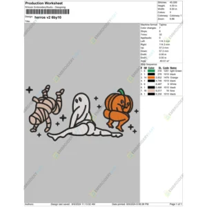 Funny Halloween Retro Pumpkin Embroidery file