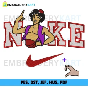 Nike Aladdin With Hand Embroidery File, Aladdin and Jasmine