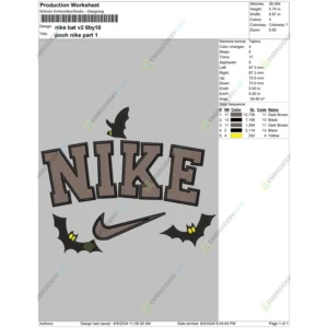 Nike Bats Halloween Embroidery file